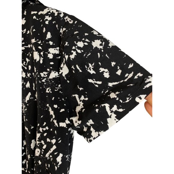 Calvin Klein Women's Black Abstract True Wrap Dress Size 12 7292 NWT Short SLV - Picture 5 of 9